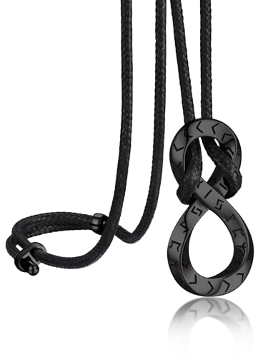 [Bandmax] ネックレス メンズ 黒 ステンレス ペンダント トライアングル 紐 レザー ロングチェーン シンプル 水対応 調整可能 男性プレゼント（ブラック）の商品画像（Amazon）