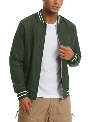 Eklentson Coat For Men Varsity College Bomber Stylish Utility Windproof Jackets #TOP6