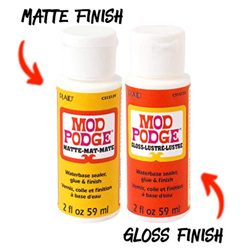 Krafty Kit Mod Podge Bundle: 2Oz Gloss And 2Oz Matte Water-Based Glue, Sealer & Finish #TOP3