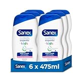 Sanex Cuidado Experto Kids Gel de Ducha, Pack 6 Uds x 475ml, Gel Para Niños, Hipoalergénico, 12H de Hidratación, Dermatológicamente Testado, Aprobado por Pediatras