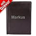 Produktbild Akzent Herren Geldbörse aus Echtleder. Format 9 x 12 cm. Dunkelbraun MIT Gravur (z.B. Namen) - Portmonee, Geldbeutel, Börse
