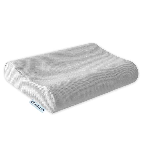 Image of Billebon Memory Foam Pillow, Contour Cervical Orthopedic Memory Foam Pillows Supports Neck Pain and Shoulder Pain for Sleeping, Ergonomic Cervical Pillow Neck Support Pillow for Side Back (Small)