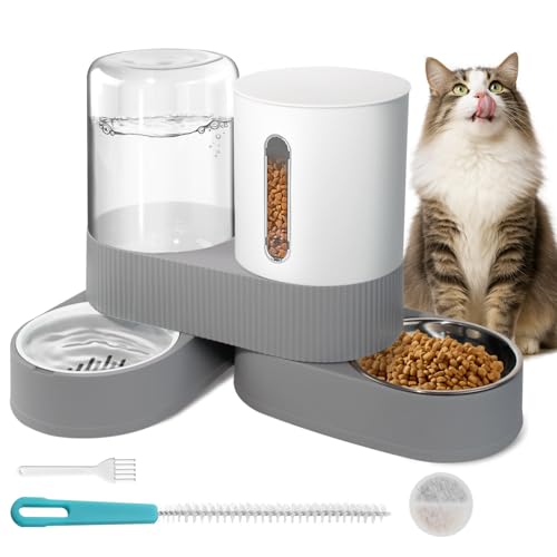 Automatic Gravity Cat Dog Feeder and Water Dispenser with 304 Sta...