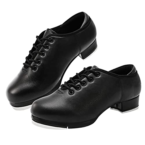 Child Jazz Tap Dance Shoes for Unisex Girls and Boys, Black4
