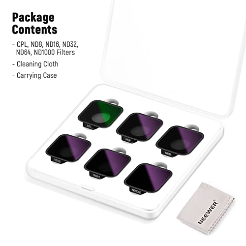 Image of NEEWER ND Filter Set Compatible with GoPro Hero 11 Hero 10 Black Hero 9, 6 Pack (CPL /ND8 /ND16 /ND32 /ND64 /ND1000) Hero 9 Hero 10 Hero 11 Action Camera Accessory Neutral Density Polarizer Lens Filter Kit