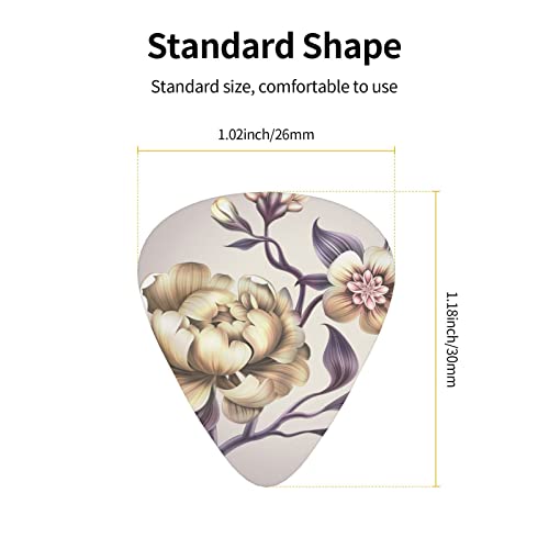 Médiators de guitare 12-Pack violet élégant fleur de pivoine médiators pour guitare électrique guitare acoustique… - Les Beatles, Paul McCartney, John Lennon, RIngo Starr, George Harrison Médiators de guitare 12-Pack violet élégant fleur de pivoine médiators pour guitare électrique guitare acoustique… – Image 4