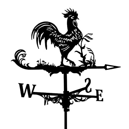 Veleta de Metal con Forma de Gallo, indicador de dirección Vintage para decoración de jardín Exterior, Techo y Prado.
