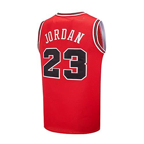 Men's Basketball Jerseys 23# Space Movie Jordan Bugs Basketball Jersey Unisex 90s Hip hop Clothing,Black/White/Red S-XXL (L, Red)