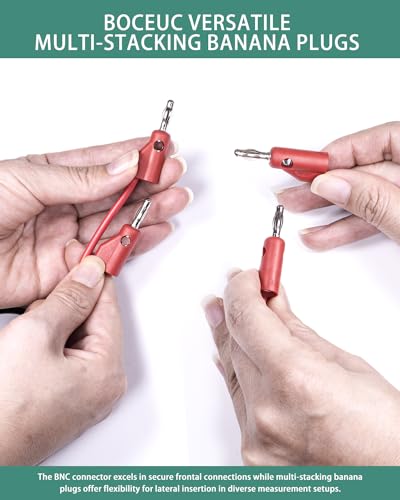Image of BNC Test Leads, BNC to Multi-Stacking Banana Plugs, Test Lead Breakout Cable for Multimeter, 5A Current Rating, 1 Pack