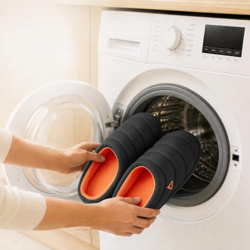 Image of Slippers for Men Water-Resistant Quilted Puffer Upper Memory Foam Slippers Non Slip Indoor Outdoor House Shoes Cozy Slip on Slippers for Home Bedroom Travel Camping Gift