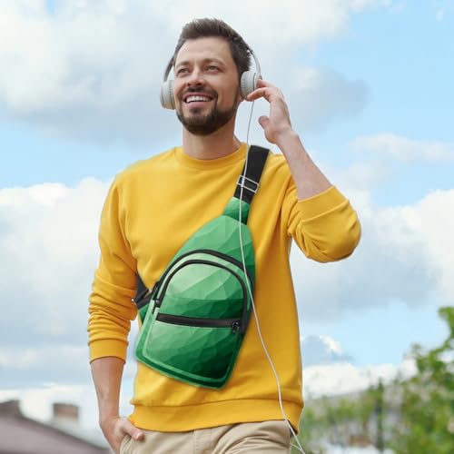 Sac à dos à bandoulière vert texturé avec sangle réglable multisport