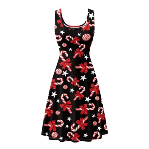 Image of Women Stylish Tank Dresses Sleeveless Round Neck Midi Casual Dress with Pocket for Summer