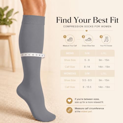 Image of Laite Hebe 4 Pairs-Compression Socks for Women&Men Circulation-Best Support for Nurses,Running,Athletic