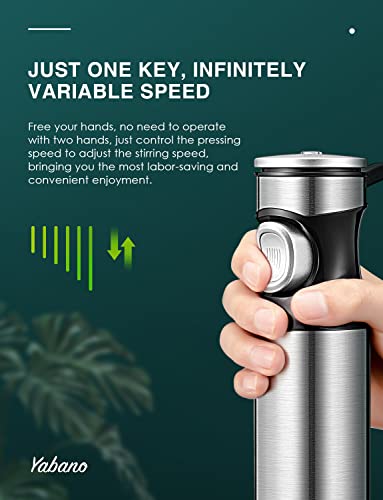 Yabano-Batidora-de-Mano-1000W-Minipimer-4-en-1-Batidora-Varillas-Inteligente-Batidora-Electrica-con-Turbo-para-Smoothie-4-Cuchillos-y-Acero-Inoxidable-Cepillado-de-Material-Sin-BPA