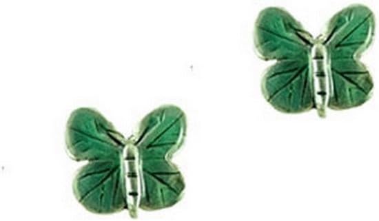 Enamel Green Butterfly Post Earrings by The Magic Zoo