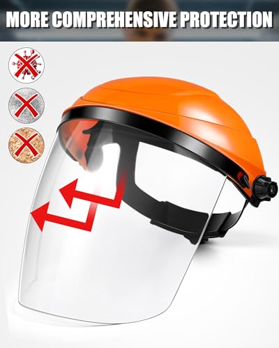Image of Tellegloww 8 Pack Safety Face Shield for Grinding Cutting Work, Orange