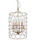 Creative Co-Op Metal Chandelier with Circle Designs & 12 Lights, 23' Round by 38' Height, Gold