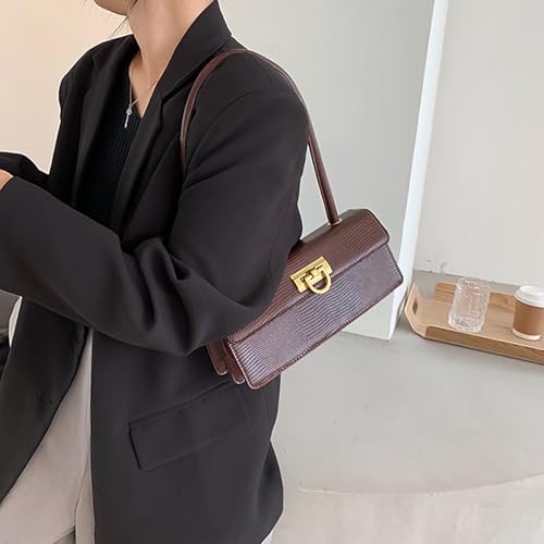 Small Purses for Womens Dark Brown Vintage Shoulder Bags for Women y2k purse Retro Shoulder Purse Cute Pu Leather Handbag4