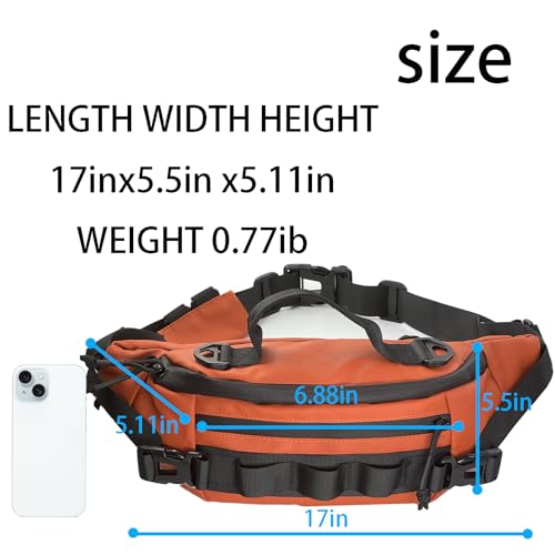 Chardime Pochete masculina de pesca, vários bolsos para facilitar a organização, pochete para homens