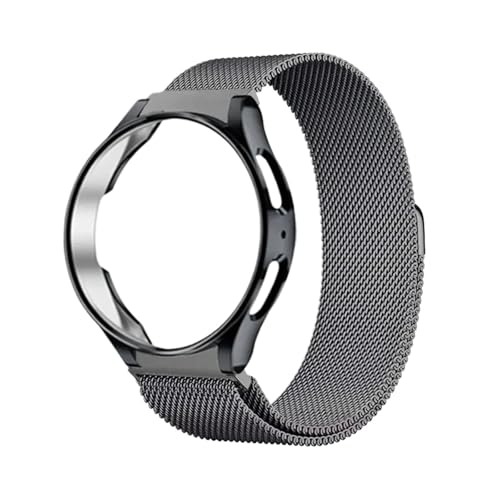 [PLYYQZM] Sam su ng �ɍ��� Galaxy Watch 5 6 44mm 40mm 6Classic 47mm 43mm 5Pro 45mm�p�P�[�X+�X�g���b�v ���ԂȂ� ���^���~���l�[�[���[�v�u���X���b�g�ɓK��(Gray-Black,F