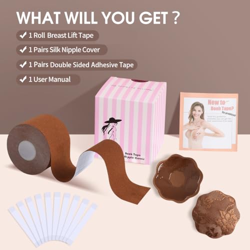 Image of Boob Tape Boobtape, 3 inch Extra Wide Bob Tape for Large Breasts, breast tape, Breast Petal Adhesive Bra