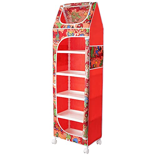 Image of Little One's | 6 Plastic Shelves Baby Wardrobe /Toy Organizer, ISI Certifed | Jungle Red | TB6 /AR
