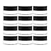 7-Milliliter Clear Glass Balm Jars (12-Pack); 1/4 oz Cosmetic Jars with Lined Black Plastic Lids