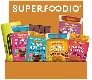 SUPERFOODIO Peanut Butter Buttons | 20g x 15 Original Keto + Packs | Low Carb & Keto Snack | Vegan | All-Natural Ingredients | Protein | No Refined Sugar (20g x 15 Packs)