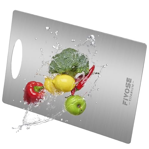 Titanium Cutting Board for Kitchen, Large 100% Pure Cutting Board for Camping, Non Toxic, Double-Sided for Meat/Fruit/Vegetable, Dishwasher Safe & Handwasher Clean, Durability, 12" x 18"