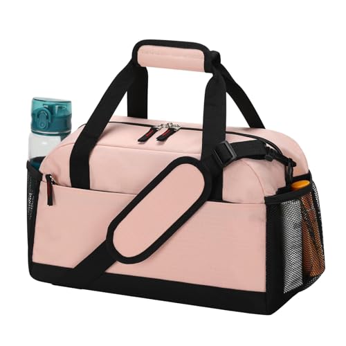 LONALIA Kleine Sporttasche mit Nassfach - 35×20×20cm Handgepäck, Mini Duffle Bag mit Mehreren Fächern für Sport, Weekender, Kurzreisen - Pink