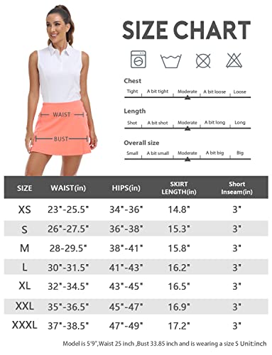 Hiverlay Tennis Skirts For Women With Shorts High Waisted With Zipper Pockets For Workout, Pink, Xs #TOP5