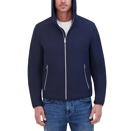 Kenneth Cole Men's Hooded Soft Shell with Coil Zip Detail2