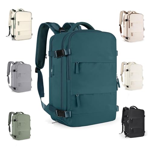 Mochila Executiva de Viagem Grande 40L Impermeável com Porta USB, Mochila Compartimento para Notebook, Mochila Feminina/Masculina Reforçada para Trabalho e viagem – VANOVA (VERDE ESCURO)