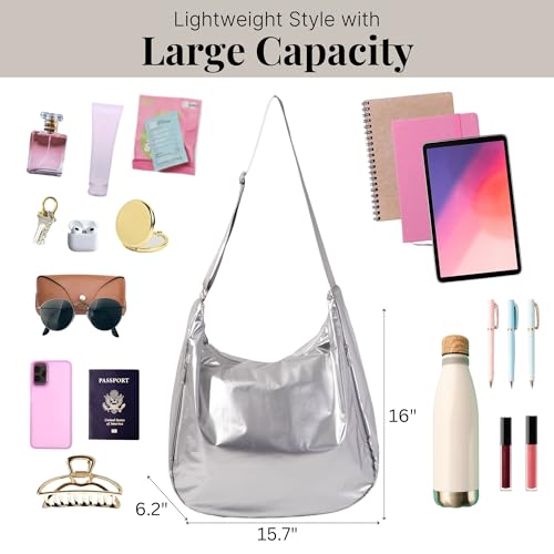 Image of Baggallini Swift Hobo Crossbody Bag for Women - Lightweight 15.7 inchx16 inch Travel Purse Handbag Hobo Bag