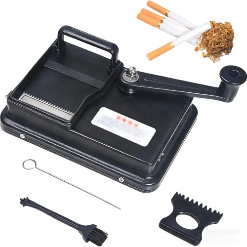 Cigarette Rolling Machine, Manual Cigarette Roller, Portable Black Rolling Machine,Suitable for 8mm Cigarette Tubes, Gift for Men and Women, Ideal for Home & Travel.