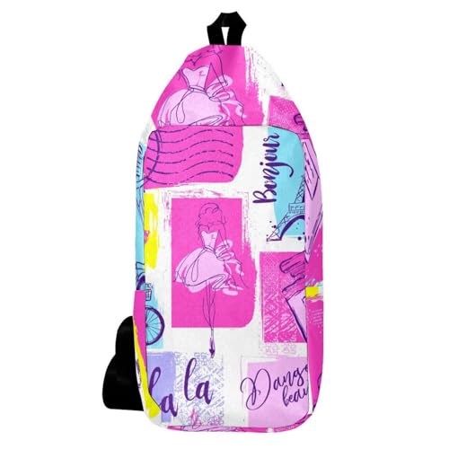 Sac à dos bandoulière femme cycliste motif Tour Eiffel multicolore de voyage
