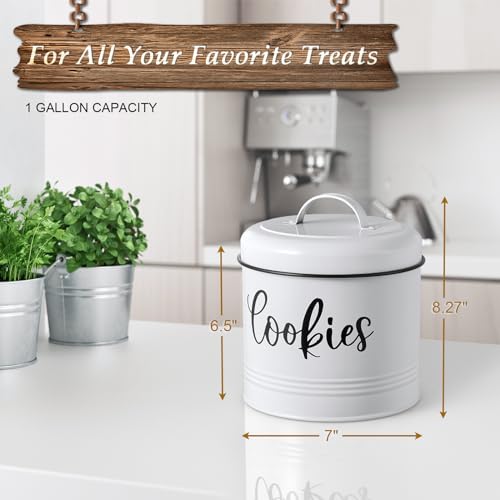 Farmhouse-Cookie-Jar-for-Kitchen-Counter-1-Gallon-Vintage-Cookie-Jar-with-Airtight-Lid-Large-Food-Storage-Container-for-Candy-Cookies-Dessert-Rustic-Kitchen-Decor-and-Accessories Farmhouse Cookie Jar for Kitchen Counter 1 Gallon Vintage Cookie Jar with Airtight Lid Large Food Storage Container for Candy Cookies Dessert Rustic Kitchen Decor and Accessories