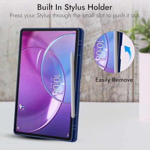 Image of Robustrion Case for Lenovo Idea Tab Pro 2nd Gen 13 inch Cover Case with [Pencil Holder] [Soft Flexible Case] for Lenovo Idea Tab Pro Gen 2 Cover Case 13 inch [Auto Sleep Wake Support] - Navy