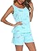 MIA LUCCE Damen Schlafanzug Set Sommer Baumwolle, Ärmelloses Top & Shorts Pyjama Damen, Weiche Nachtwäsche & Bequemer Hausanzug für Frauen
