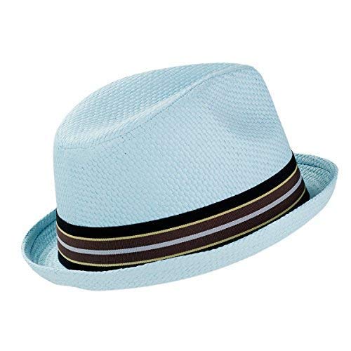 Peter Grimm Men's Standard Depp Natural Straw Fedora, Blue, Large-X-Large #TOP1