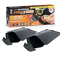 COOKINA PAKS BBQ Grilling Bag (Pack of 2) -100% Non-Stick Pouch Steam Cook in Minutes, Easy to Clean and Safe for Smokers, as Well as Gas, Charcoal and Electric Barbecues, Flat, Black