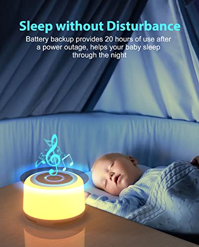 Anescra White Noise Machine for Baby Adults Kids Sound Machine Battery and Plug in, 24 Soothing Sounds Machine with Night Light, Portable Sleep Noise Maker Machine for Home, Office, Travel