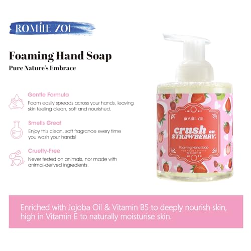 Image of ROMIIE ZOI Foaming Hand Soap, Strawberry, 500ml / 16.8fl.oz | With Gift Box, Gentle cleansing, nourishes skin without drying