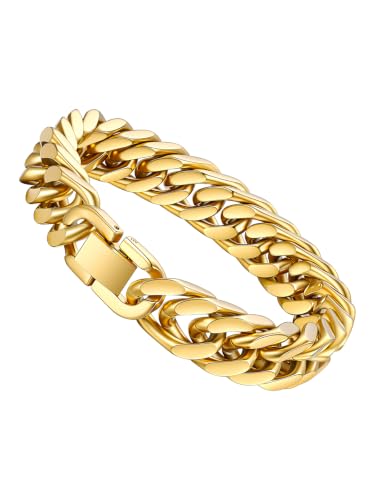 Image of PROSTEEL Bracelets for Men, Cuban Link, Stainless Steel Chunky Jewelry