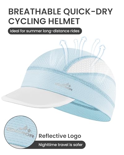 GXCROR Cooling Skull Cap for Men Women Lightweight Breathable Helmet Liner UV Sun Shield for Summer Motorcycle Cycling Sky Blue — view 2