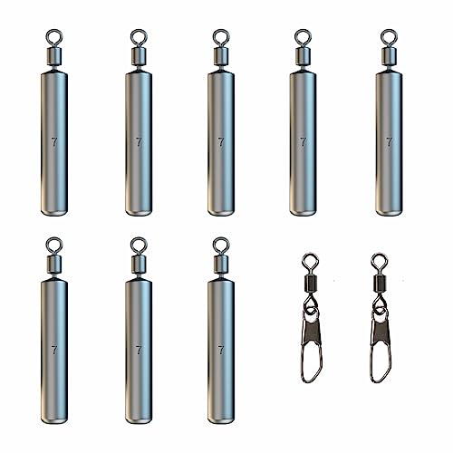HEVIBK Pesca Plomo, 20 Piezas Pesca Sinker, Plomada de Pesca, Plomos de Pera, Pesca Peso de Plomo, 6 Tamaños Kit de Pesas de Pesca, para Agua Salada Agua Dulce (8 Piezas, 7g)