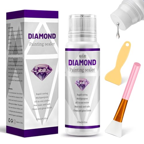 Image of ZTOTZ Diamond Art Sealer 120ML,Diamond Painting Sealer with Scrapper,5D Diamond Art Glue Sealant for Diamond Art Coaster, Mirror(4OZ,120ML)