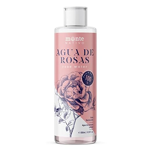 MonteNativo Agua de Rosas Natural 200 ml – Hidrolato de Rosas 100% Puro Doble Destilado por Vapor Ideal Como Tónico Facial, Relajante, Calmante, Antiedad - Agua Floral Para Iluminar Piel y Cabello