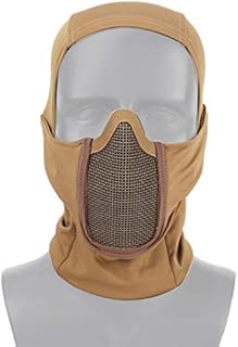 AOUTACC Balaclava Airsoft Mesh Mask, Ninja Style Full Face Protection Balaclava Hood with Mesh Mask for Cs War Game, BB Gun,Hunting,Paintball