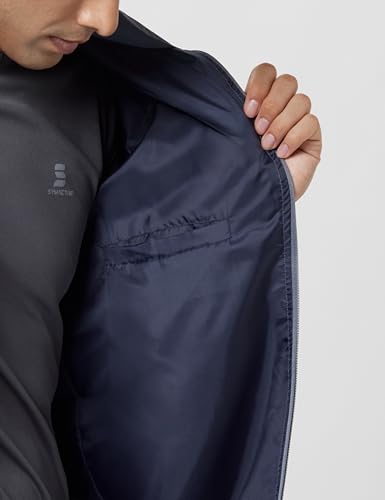 Image of Qube By Fort Collins Men's Polyester Standard Length Regular Fit Windbreaker Jacket - All-Weather & Winter Protection, Lightweight & Windproof
